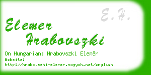 elemer hrabovszki business card